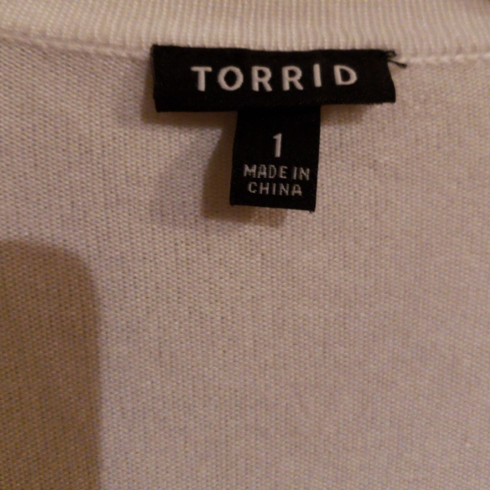 Torrid white shrug cardigan